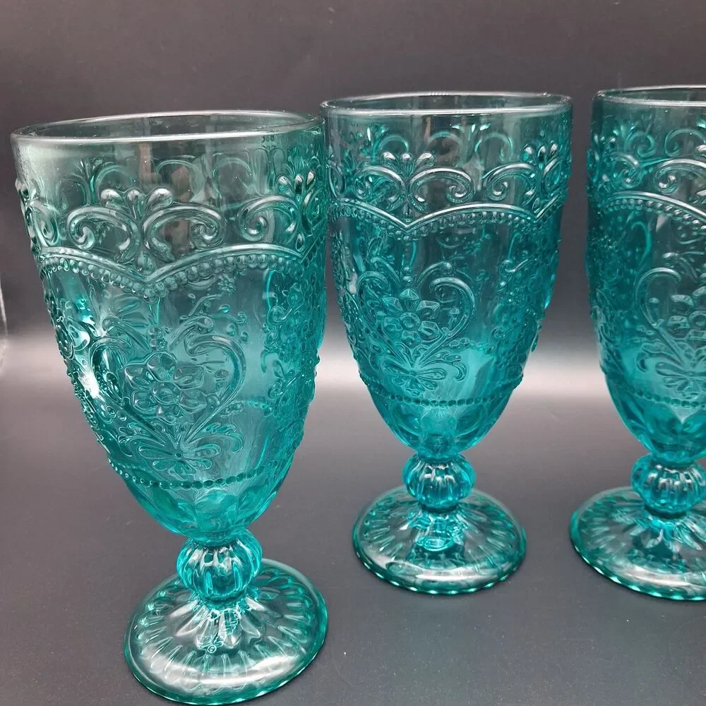 The Pioneer Woman Amelia 14.7 ounce Glass Set of 4 Teal Green